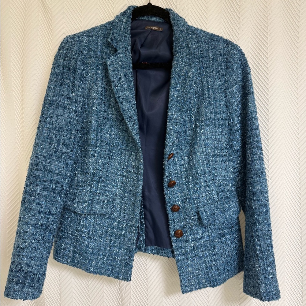 J. McLaughlin Blue Textured Blazer